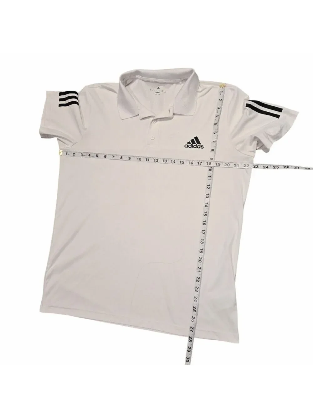 Adidas Climacool White Black Collar Polo Shirt L